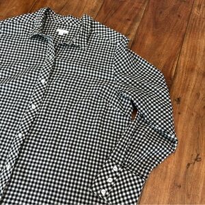 ☀️ J. JILL B&W Gingham Button Down Tunic